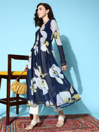 Ahalyaa Women's Traditional wear Kurta - Navy Blue