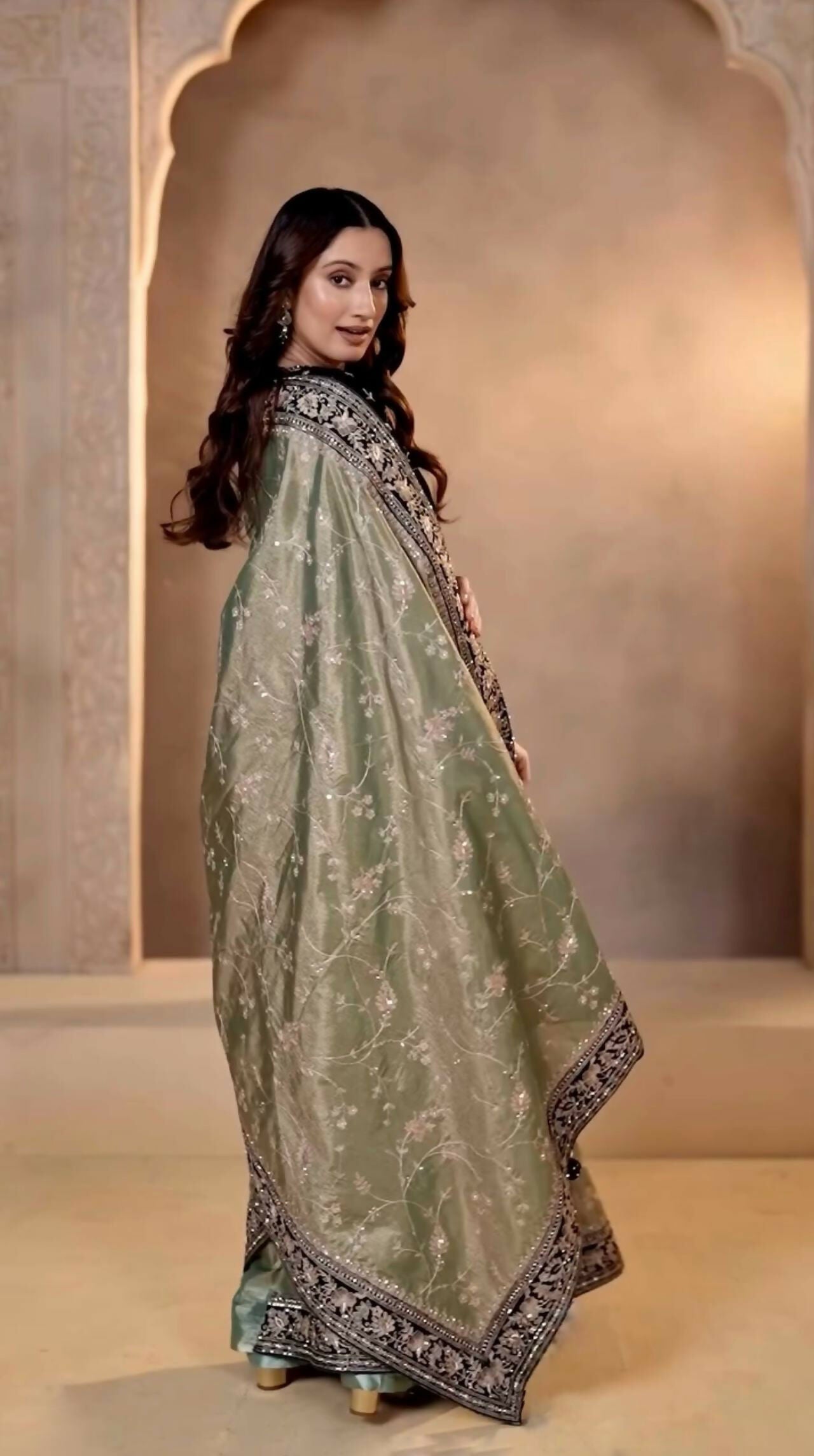 Joban Fashion Mehndi Soft Mocha Silk Party Wear Sarees - Distacart