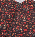 Black Poly Rayon Digital Printed A-line Top - Tarini