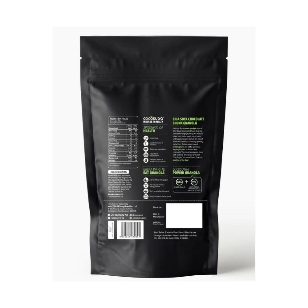 Cocosutra Chia Soya Chocolate Chunk Breakfast Granola - Distacart