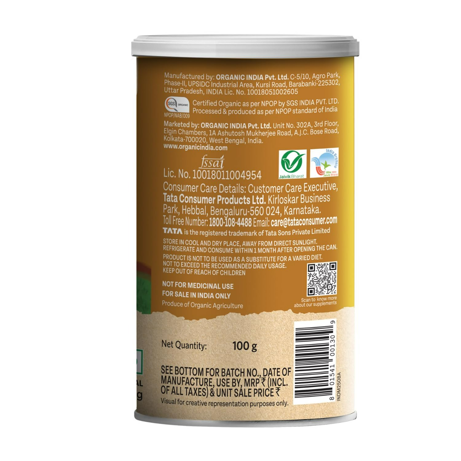 Organic India Sat Isabgol Psyllium Whole Husk Powder - Distacart