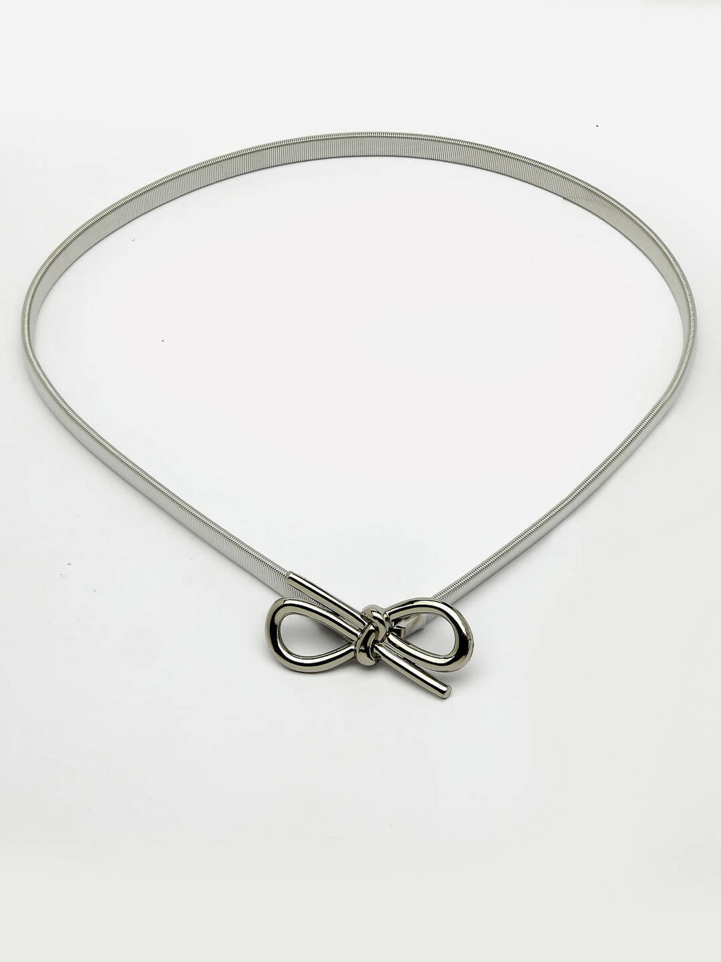 NVR Women Circular Silver Plated Stretchable Metal Belt