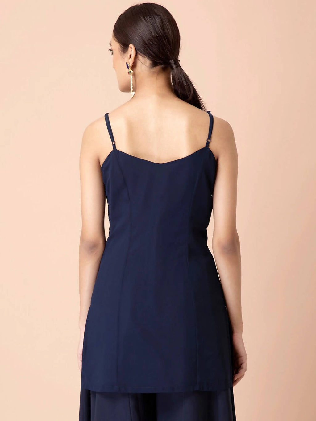 Indya Navy Blue Georgette Kurta - Distacart