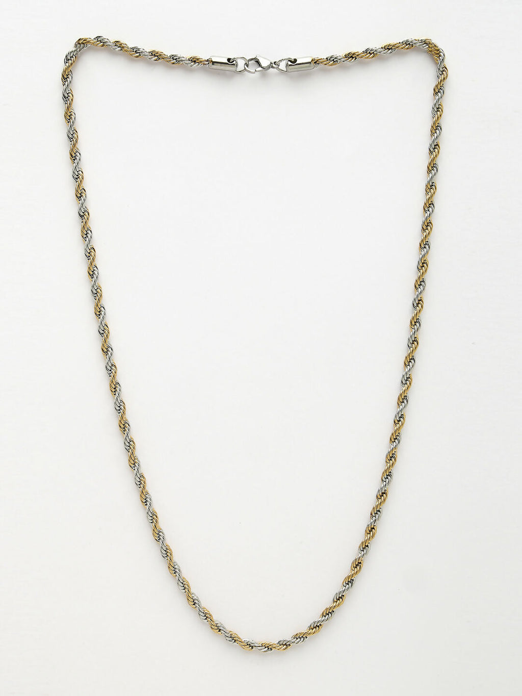 NVR Men's Rhodium-Plated Stainless Steel Chain