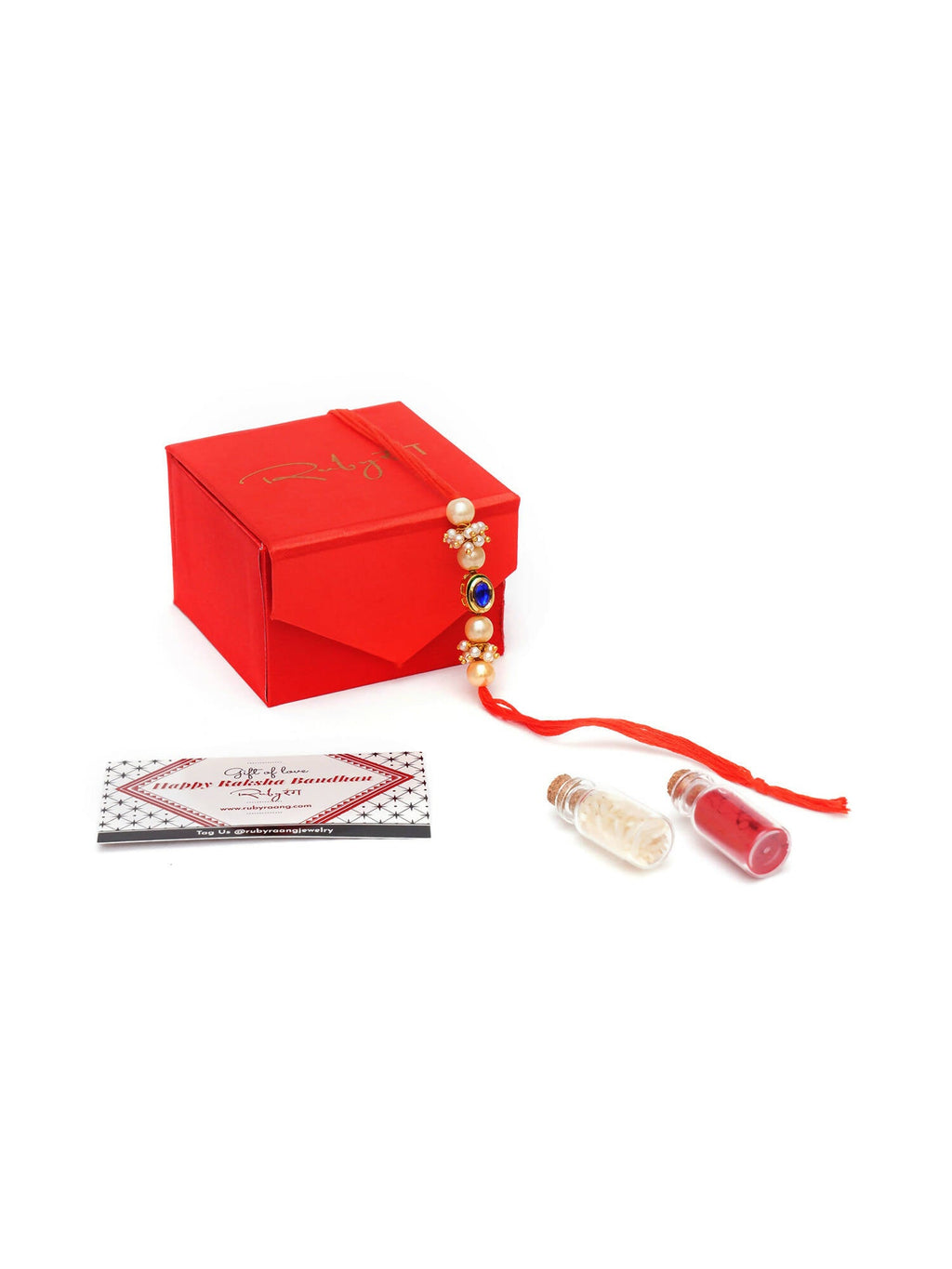 Designer kundan Rakhi - Ruby Raang - Distacart