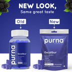Purna Gummies Ashwagandha Wild Berry Flavour Gummies to Decrease Stress