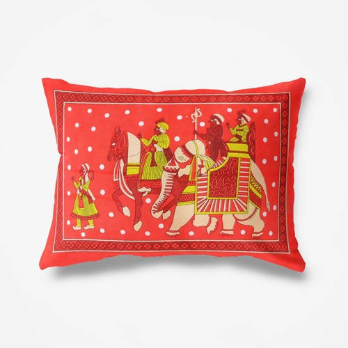 Vamika Printed Cotton Red & Multicolor Beautiful Design Bedsheet With Pillow Covers (LEOC_HTHY_R)
