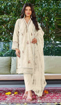 Anaita Off_white Embroidered Organza Stitched Salwar Suit - Distacart