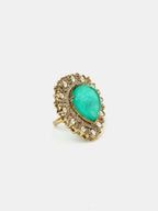 Ruby Raang Teardrop Green Stone Ring