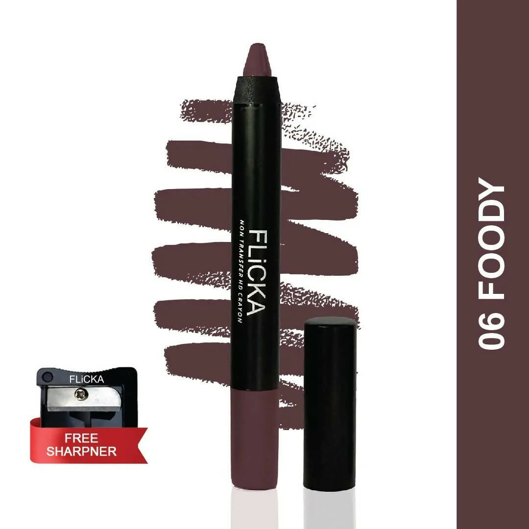 FLiCKA Lasting Lipsence Crayon Lipstick 06 Foody - Brown