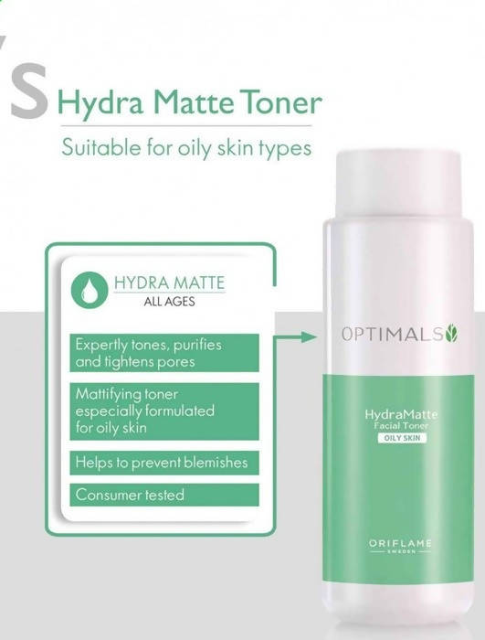 Oriflame Optimals Hydra Matte Facial Toner Oily Skin
