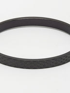NVR Men's Black Rhodium-Plated Stainless Steel Kada Bracelet - Distacart