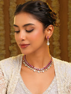 Ruby Raang Pink Kundan Necklace Set