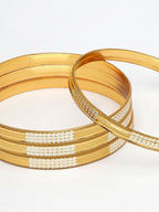 NVR Women Set of 4 Gold Plated CZ Toned Bangle - Distacart