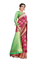 Vamika Ethnic Fire Pink Weaving Banarasi Jacquard Saree - Distacart
