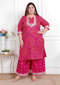 Miravan Plus Size Women'S Embellished Ethnic Cotton Kurta With Palazzo - Distacart