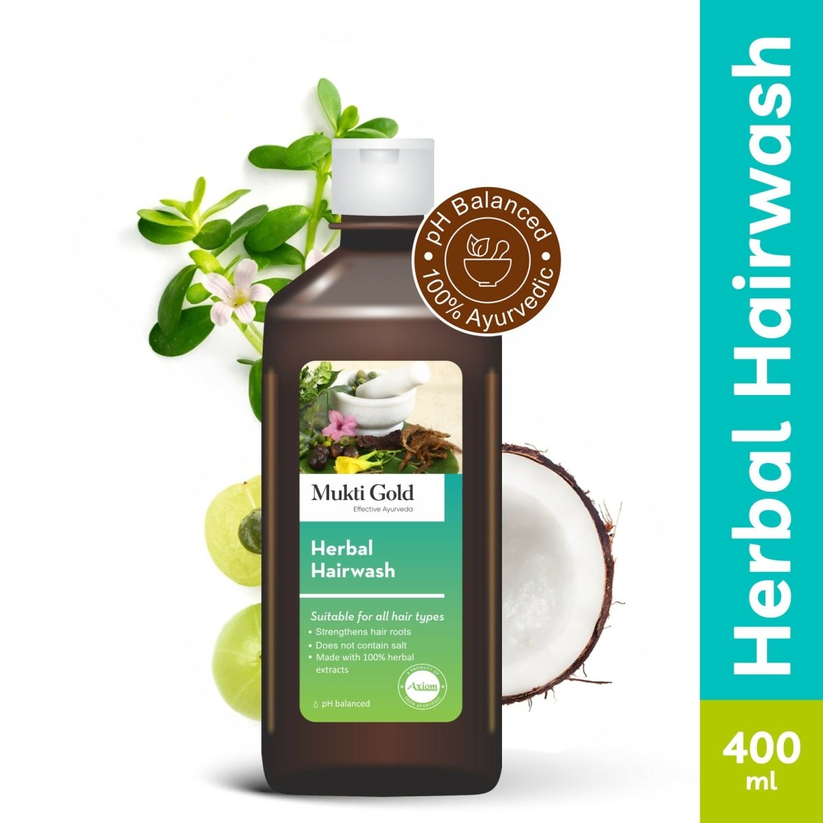 Axiom Mukti Gold Herbal Hair Wash (Flip Top) - Distacart