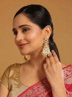 Nuyug 22K Gold Plated Chandbali Stone Drop Kundan Earrings - Distacart