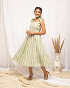 FIORRA Women's Green Cotton Printed Dress - Distacart