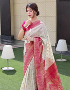 Vamika Weaving Banarasi Jacquard Pink Kanjivaram Saree