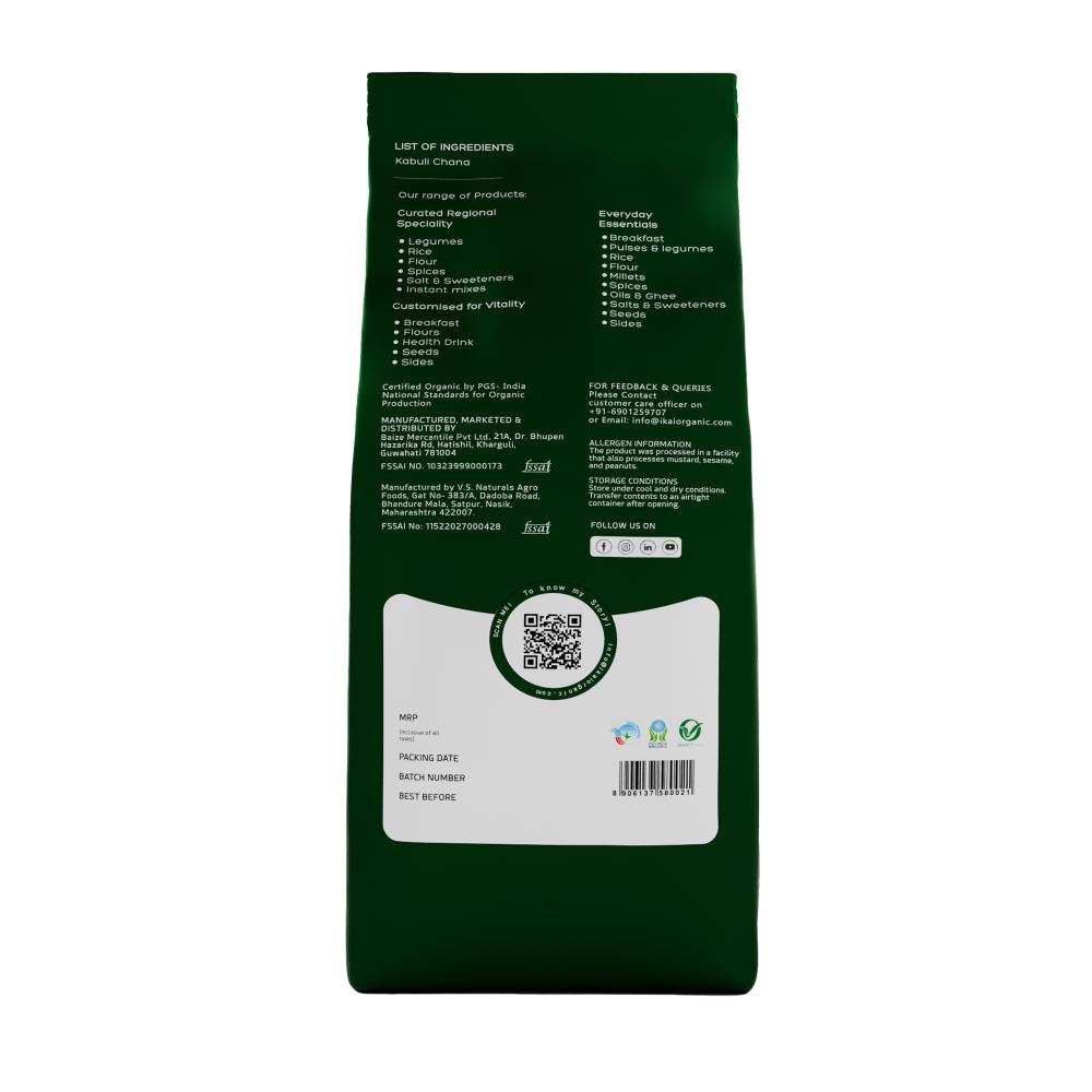 IKAI Organic Kabuli Chana (White Chickpea) - Distacart
