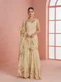 Evanik Cream Cosmos with Coding Sequence With thread Work Palazzo Set - Distacart
