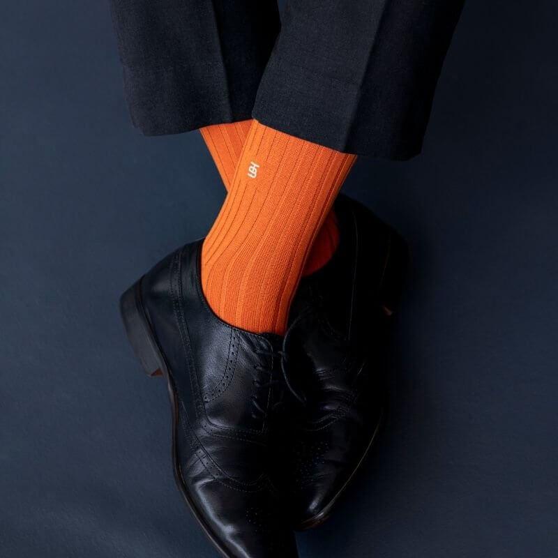 Socksoho Luxury Men Socks Tangy Orange