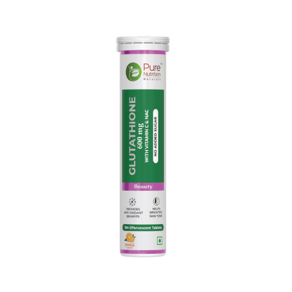 Pure Nutrition Glutathione 500mg with Vitamin C & Saffron Effervescent Tablets