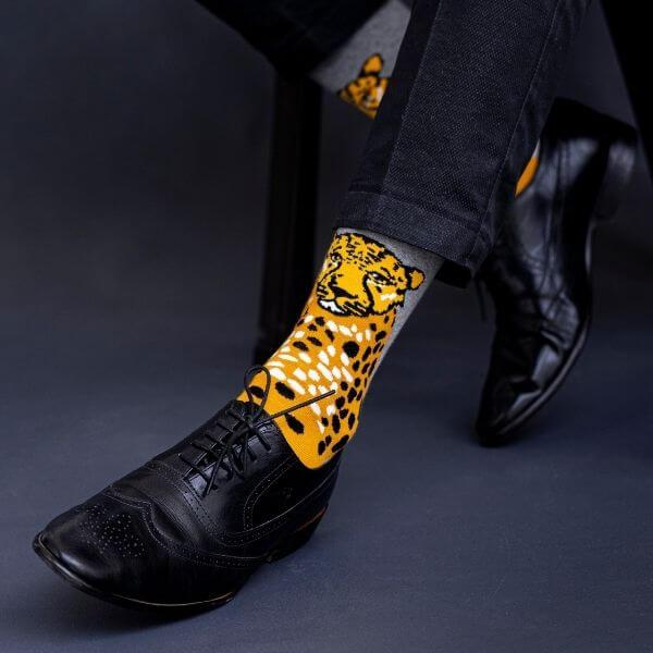 Socksoho Luxury Men Socks Fearless Leopard