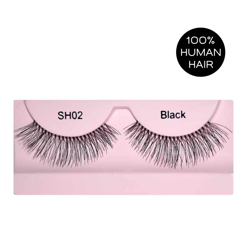 Glamgals Hollywood-U.S.A Stylish Black Soft Thick Reusable False Eye Lashes For Women - SH02