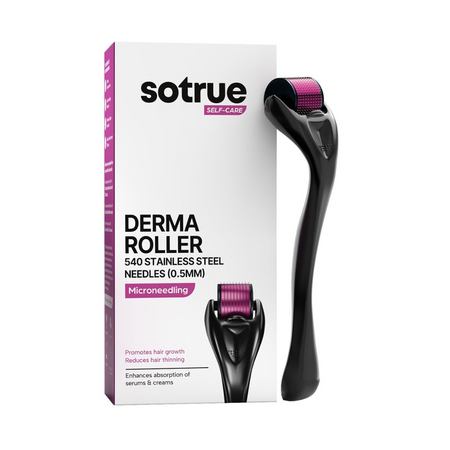 Sotrue Derma Roller For Hair Growth 0.5 mm with 540 Stainless Steel Needles - Repairs Damaged Hair, Activates Hair Follicles