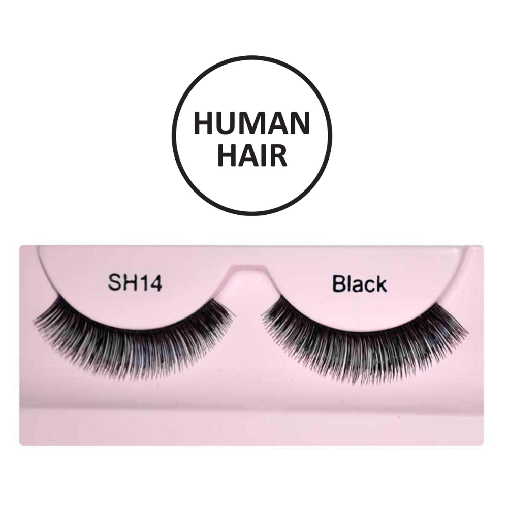 Glamgals Hollywood-U.S.A Stylish Black Soft Thick Reusable False Eye Lashes - SH14