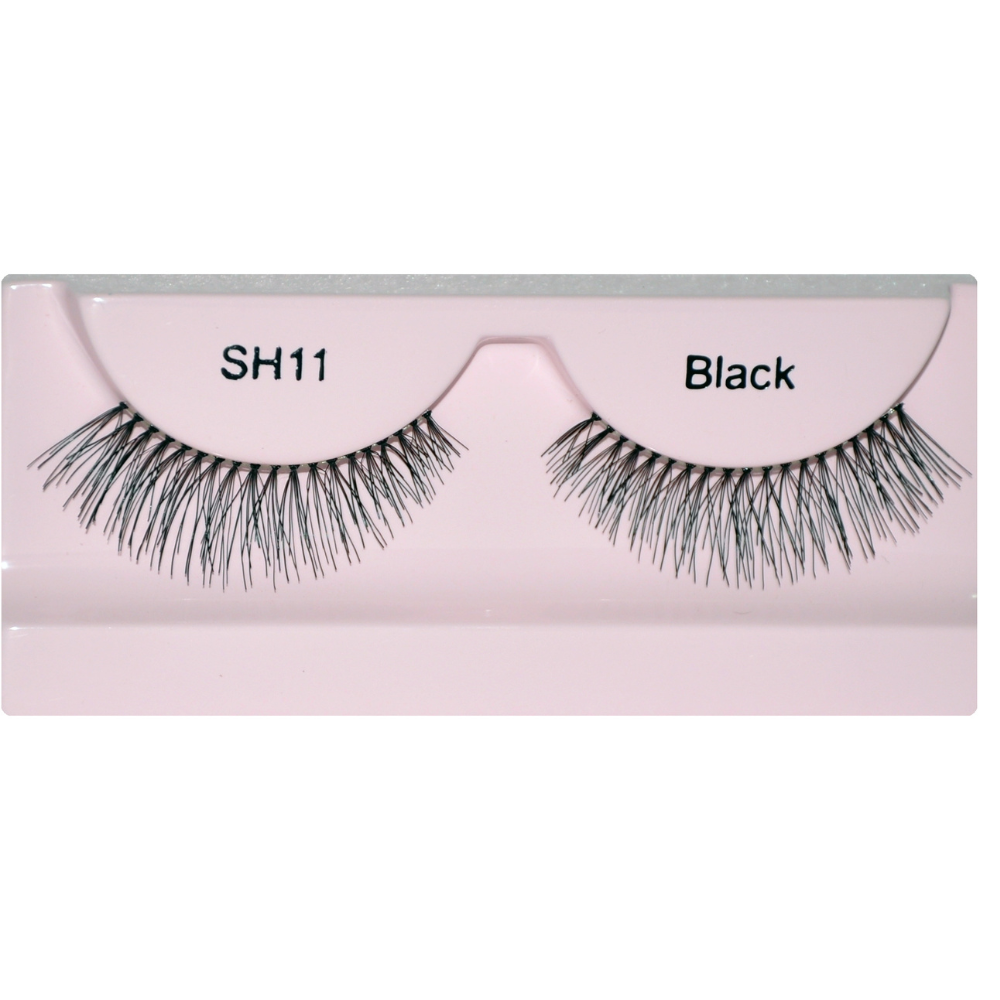 Glamgals Hollywood-U.S.A Stylish Black Soft Thick Reusable False Eye Lashes For Women - SH11