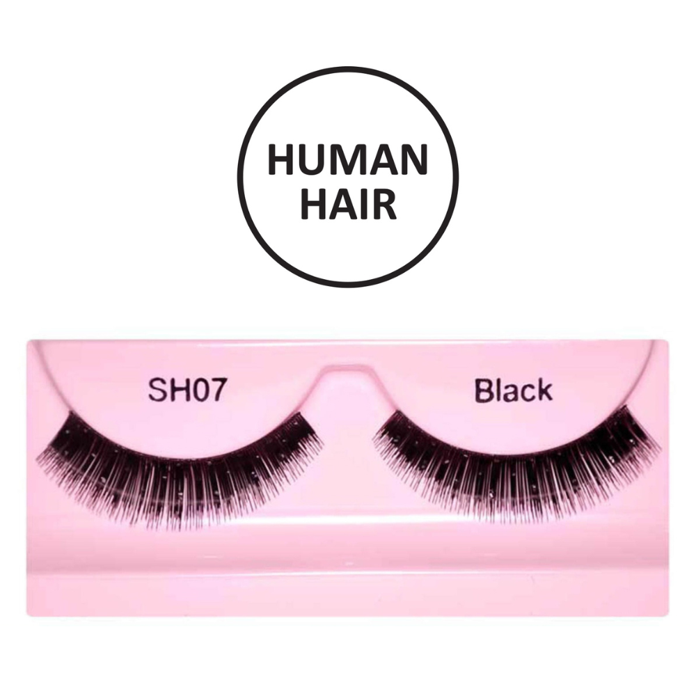 Glamgals Hollywood-U.S.A Stylish Black Soft Thick Reusable False Eye Lashes - SH07