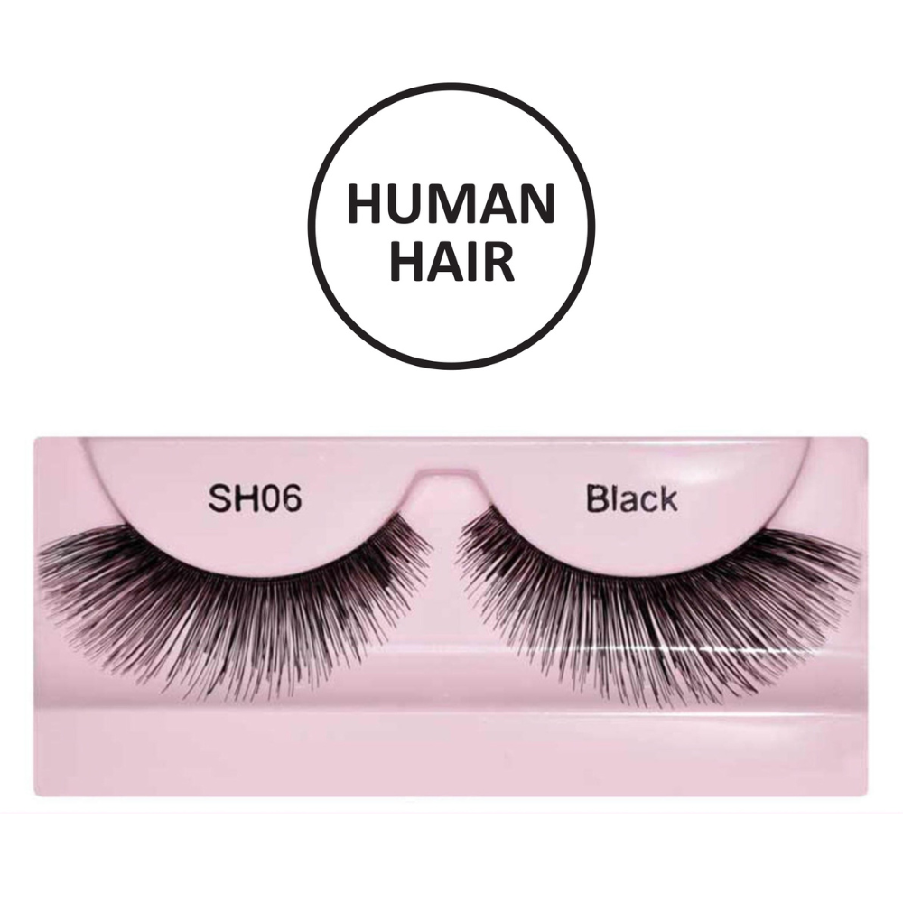 Glamgals Hollywood-U.S.A Stylish Black Soft Thick Reusable False Eye Lashes - SH06