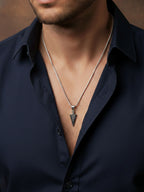 NVR Men's Arrow Shaped Silver Plated Pendant with Chain - Distacart