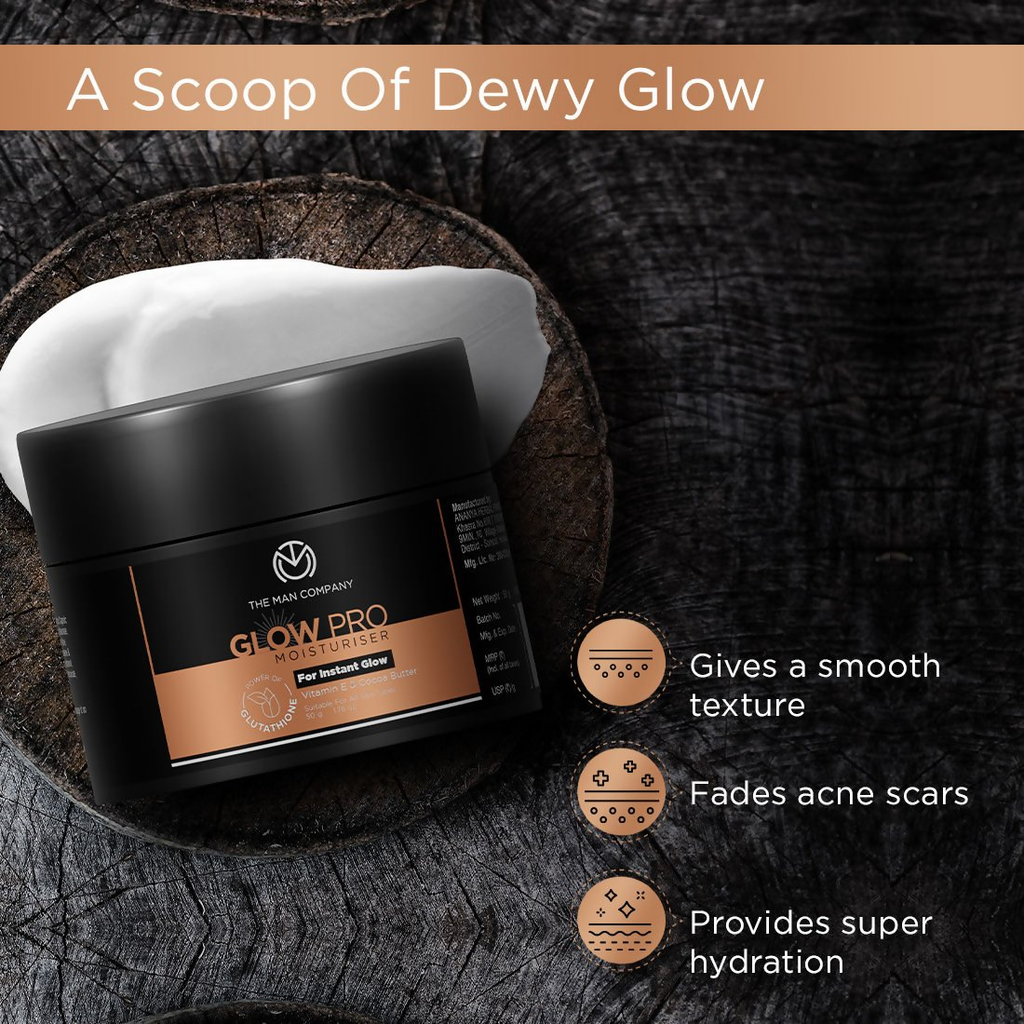 The Man Company Glow Pro Non-Sticky Daily Moisturizer For Instant Glow - Distacart