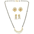 AanyaCentric Gold-Polished Mangalsutra with Pendant, 2 Pair Earrings