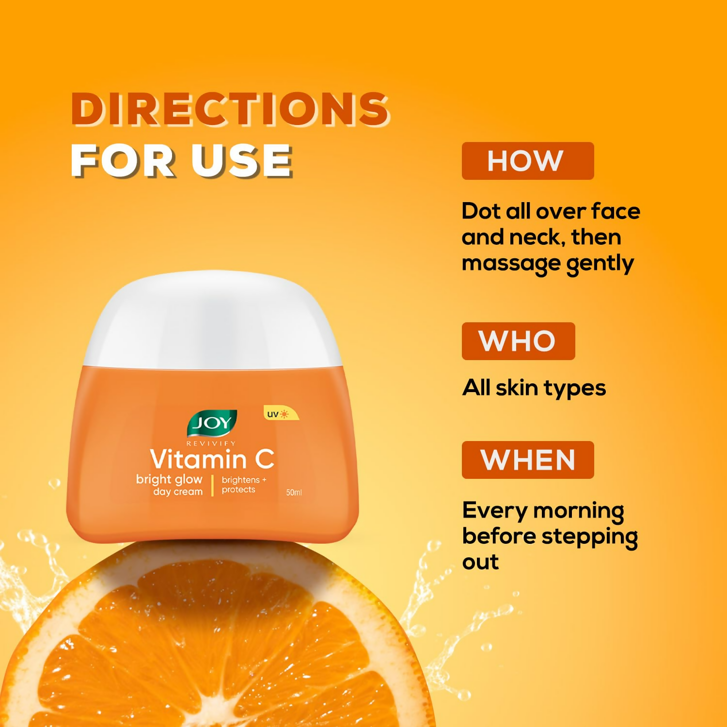 Joy Revivify Vitamin C Brightening Face Cream - Distacart