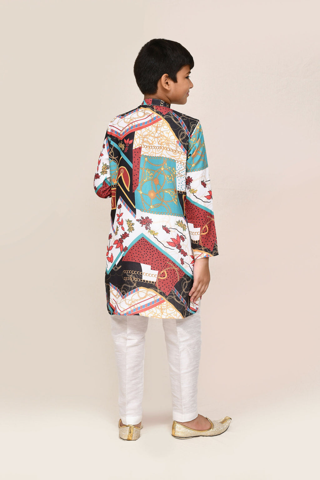 Joban Fashion Cotton Silk Multicolor Kurta With Straight Fit Pant