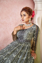 Everywhere Designer Black Dola Silk Gown With Dupatta - Anbazaar - Distacart