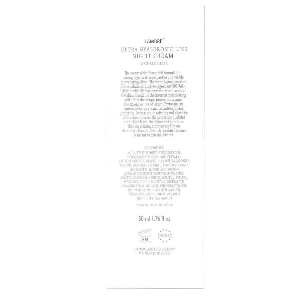 Lambre Ultra Hyaluronic Line Night Cream Wrinkle Filler