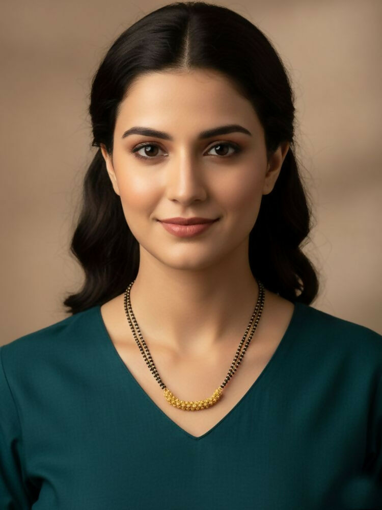 NVR Women Gold Plated Black Beaded Mangalsutra - Distacart