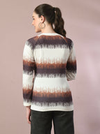 Myshka Women's Multi Embellished Raglan Sleeve Party Top
