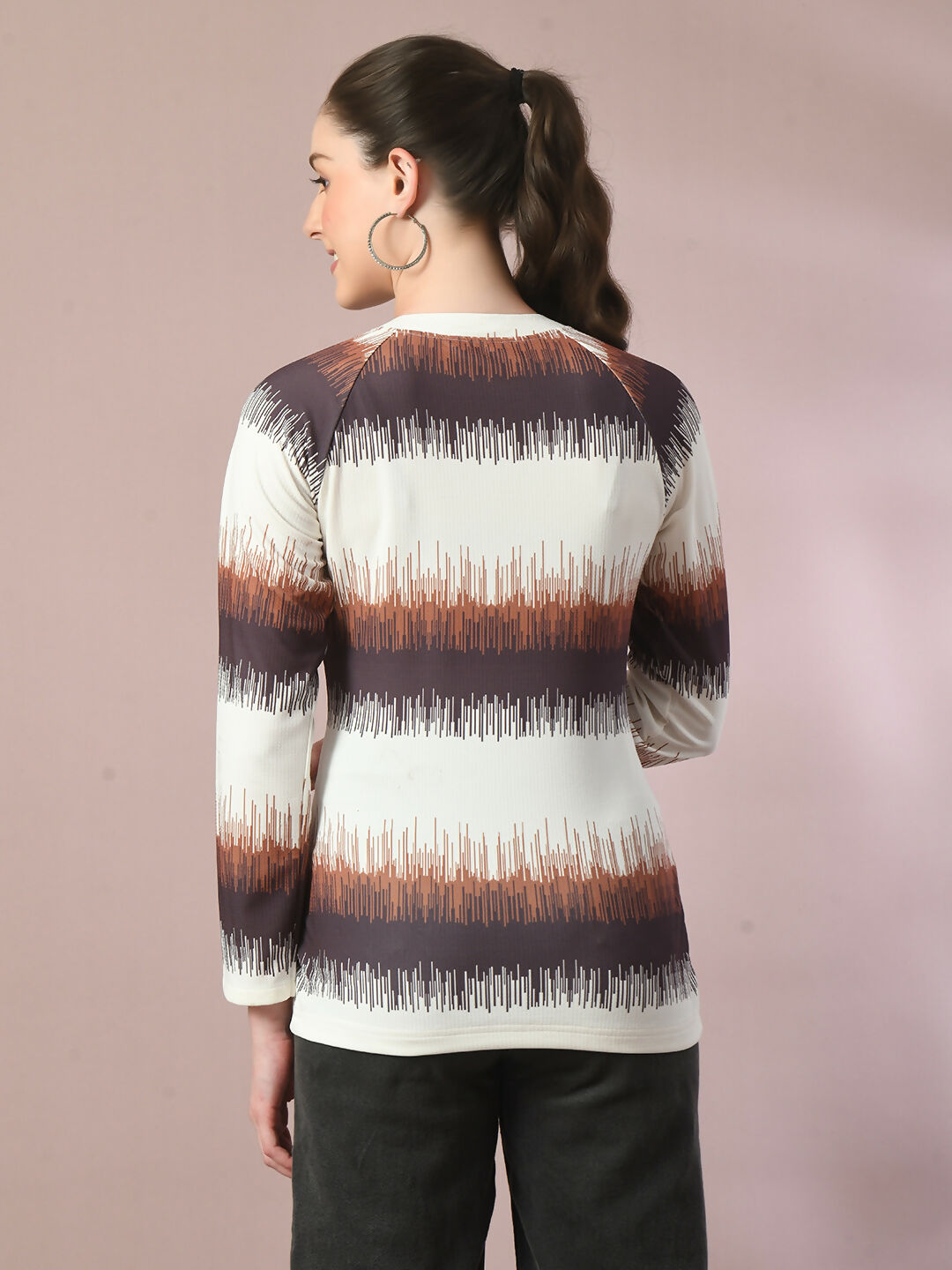Myshka Women's Multi Embellished Raglan Sleeve Party Top