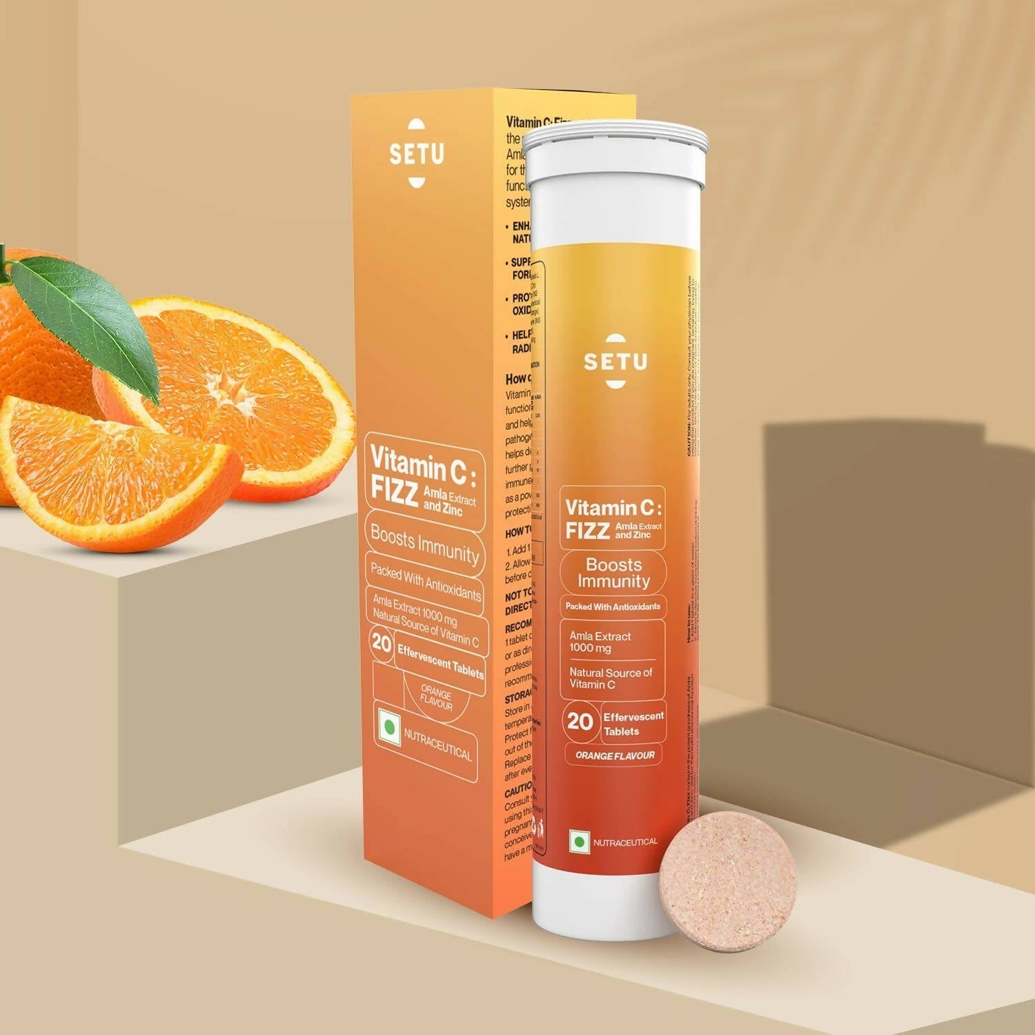 Setu Vitamin C: Fizz - 20 Effervescent Tablets - Distacart