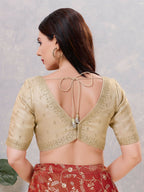 Joban Fashion Women Silk Light-Gold Stitched Blouse