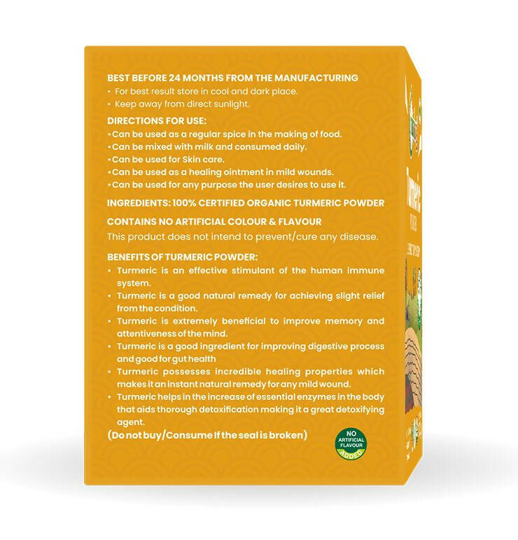 Nutriorg Certified Organic Turmeric Powder - Distacart