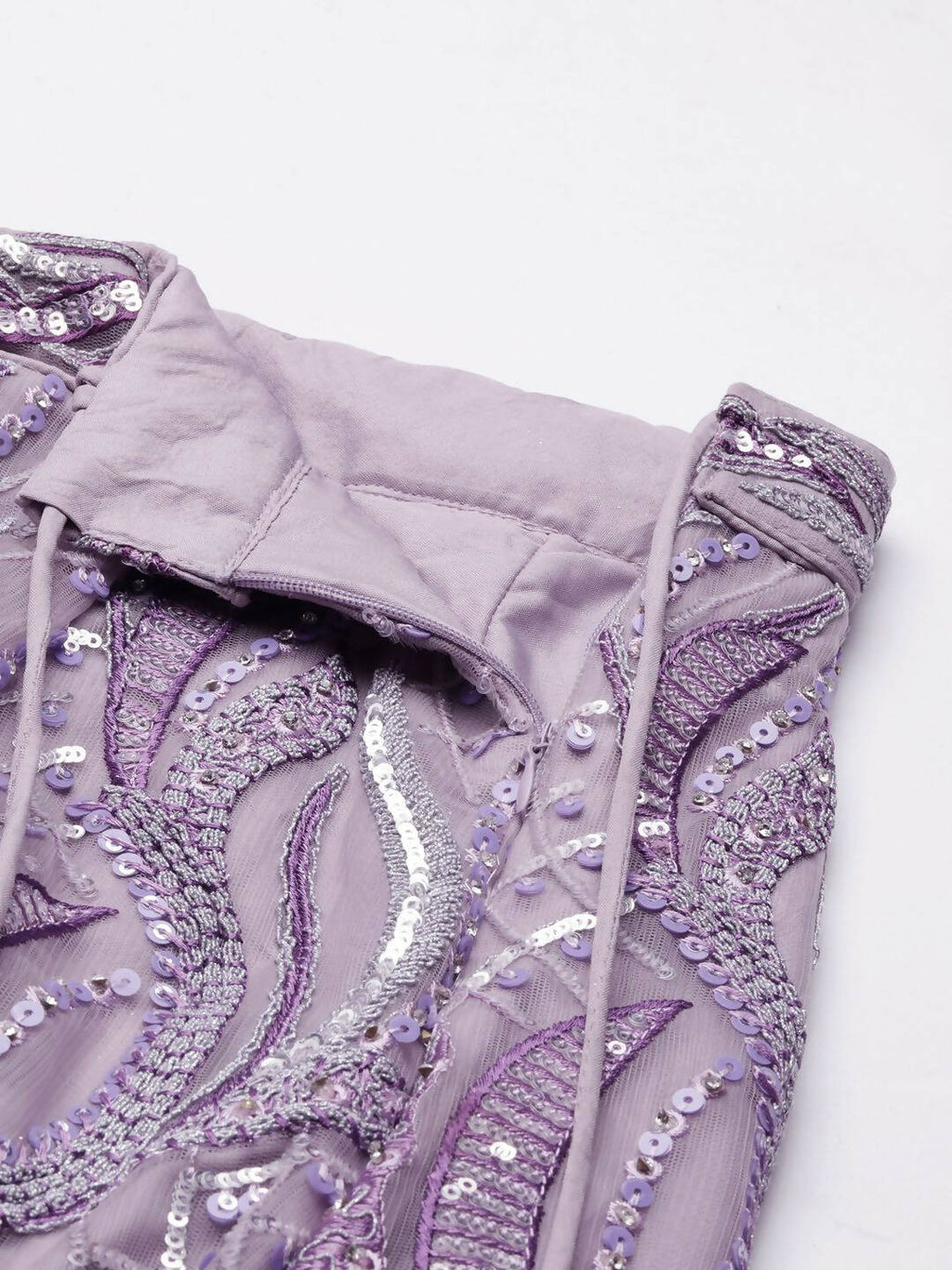House of Panchhi Lavender Net Sequins and Zarkan embroidery Lehenga choli & Dupatta