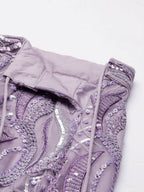 House of Panchhi Lavender Net Sequins and Zarkan embroidery Lehenga choli & Dupatta